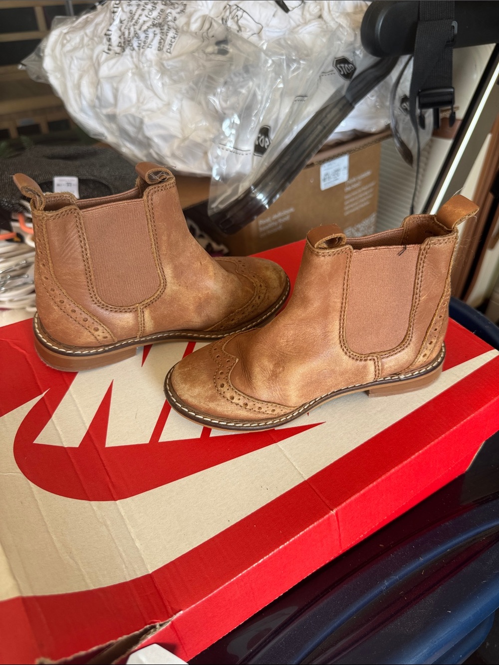 H&M Tan Chelsea Brogue Kids Boots